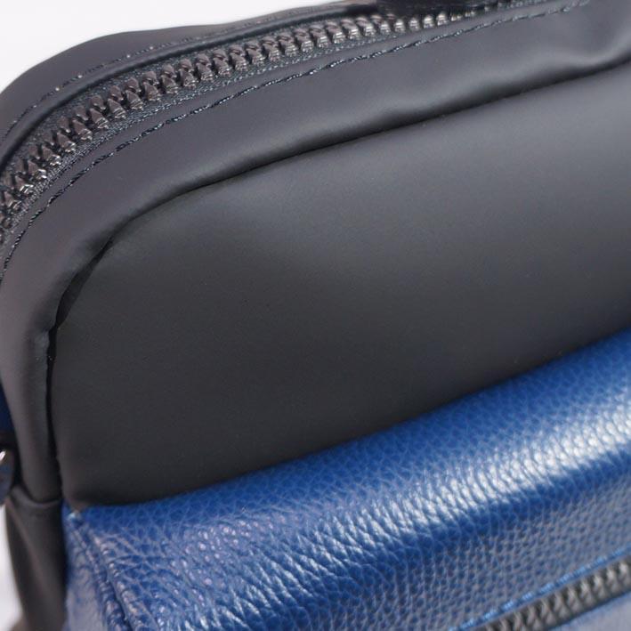 LANVIN COLLECTION / ショルダーバッグ/レザー/BLU LANVIN COLLECTION ランバンコレクション 牛革使い ショルダーバッグ