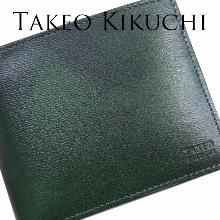TAKEO KIKUCHI（タケオキクチ） 箱なし 牛革 二つ折り財布 ルーナ