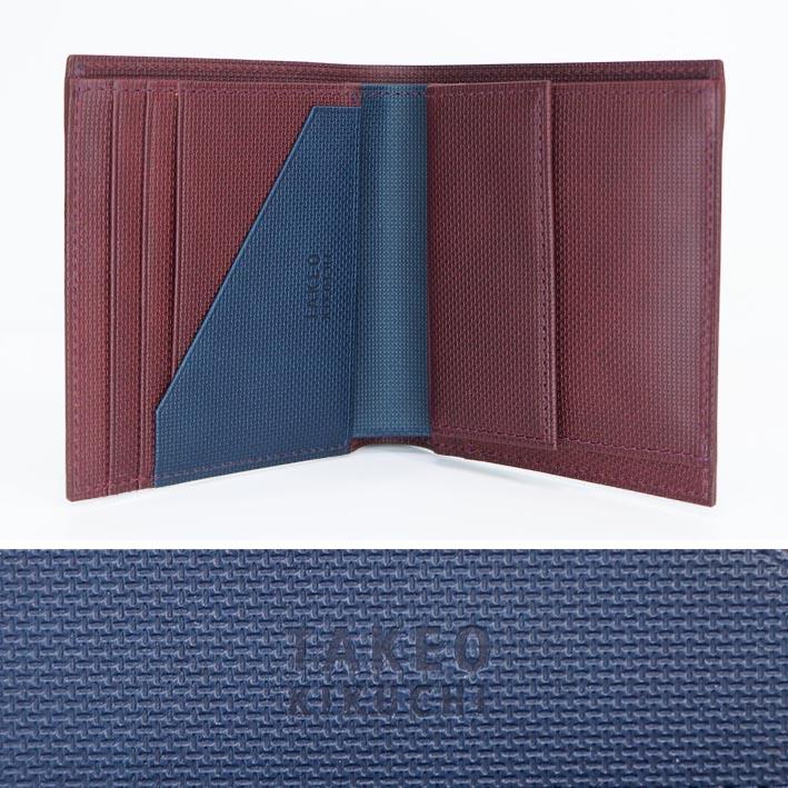 TAKEO KIKUCHI（タケオキクチ） サンプル品 牛革 二つ折り財布