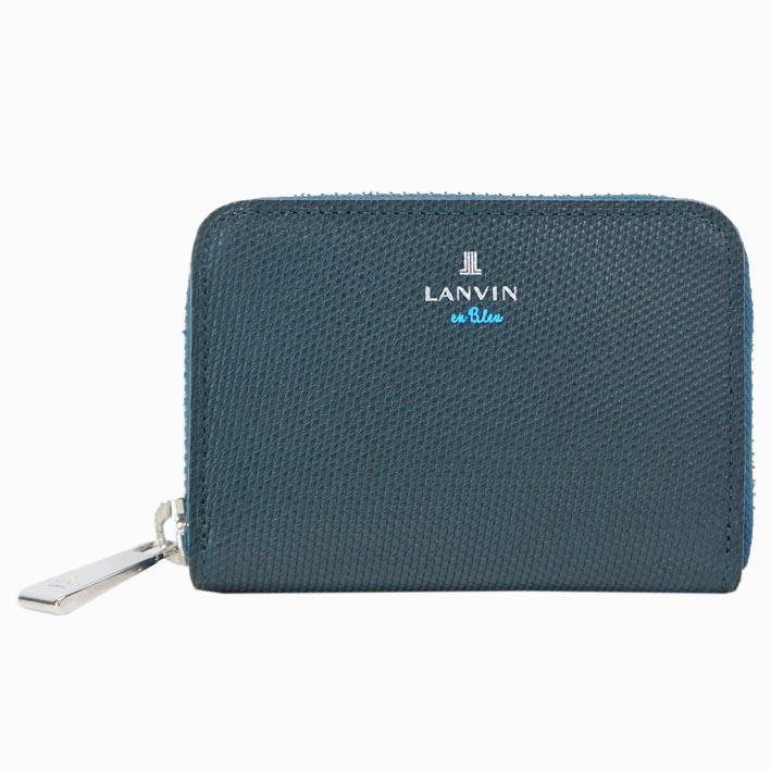 サンプル品 ランバンオンブルー LANVIN en Bleu 牛革 ラウンドファスナー コインケース 小銭入れ メンズ ダークグリーン系 レザー スリム | LANVIN en Bleu | 04