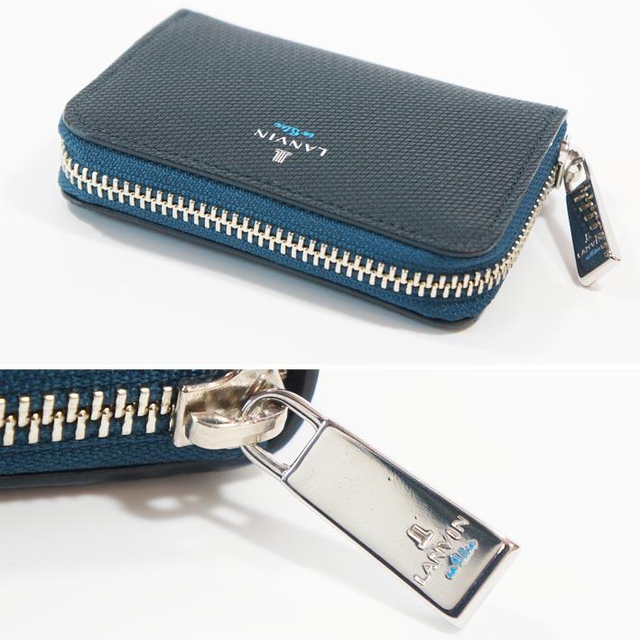 サンプル品 ランバンオンブルー LANVIN en Bleu 牛革 ラウンドファスナー コインケース 小銭入れ メンズ ダークグリーン系 レザー スリム | LANVIN en Bleu | 06