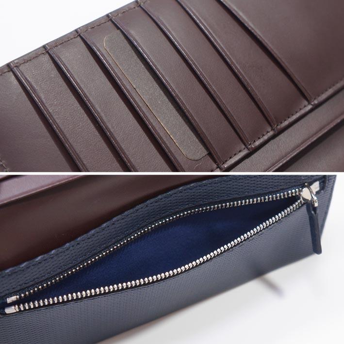 箱なし コムサメン COMME CA MEN 牛革 長財布 ロンバス ネイビー 紺 メンズ レザー エンボスレザー 定価14,300円 薄型 スリム スマート キャッシュレス | COMME CA MEN | 02