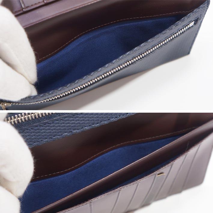 箱なし コムサメン COMME CA MEN 牛革 長財布 ロンバス ネイビー 紺 メンズ レザー エンボスレザー 定価14,300円 薄型 スリム スマート キャッシュレス | COMME CA MEN | 03