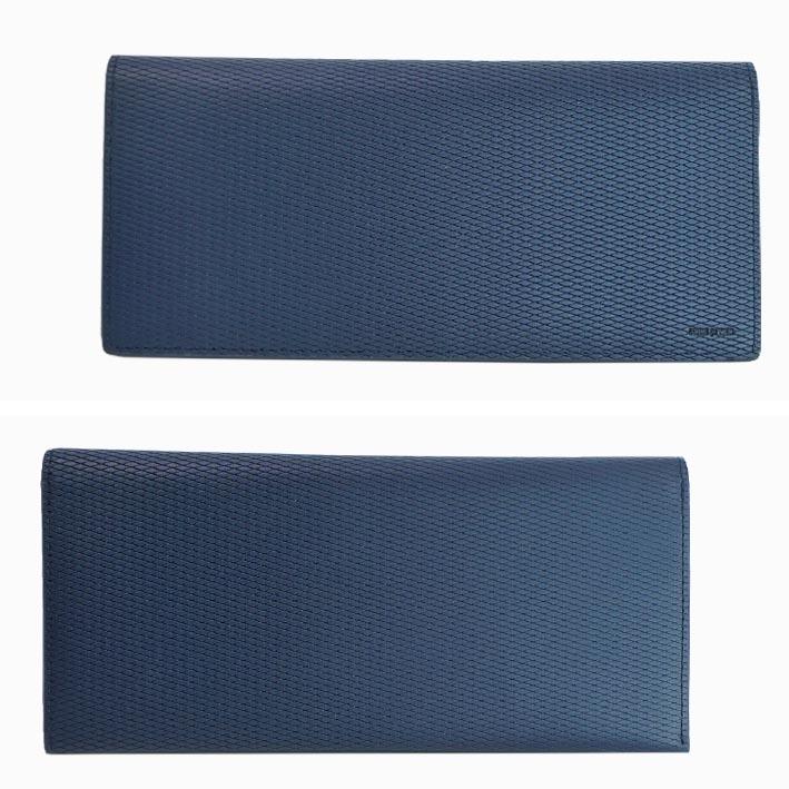 箱なし コムサメン COMME CA MEN 牛革 長財布 ロンバス ネイビー 紺 メンズ レザー エンボスレザー 定価14,300円 薄型 スリム スマート キャッシュレス | COMME CA MEN | 05