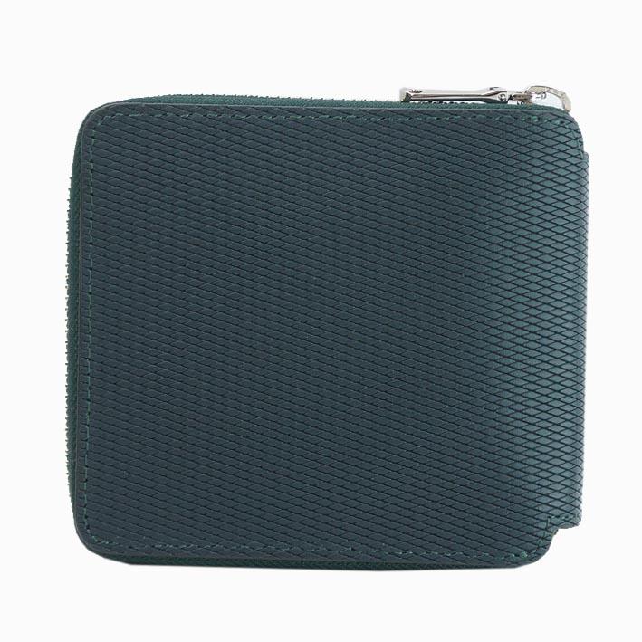 箱なし コムサメン COMME CA MEN 牛革 ラウンドファスナー 二つ折り財布 ロンバス グリーン 緑 メンズ エンボスレザー 定価12,100円 薄型 スリム スマート | COMME CA MEN | 05