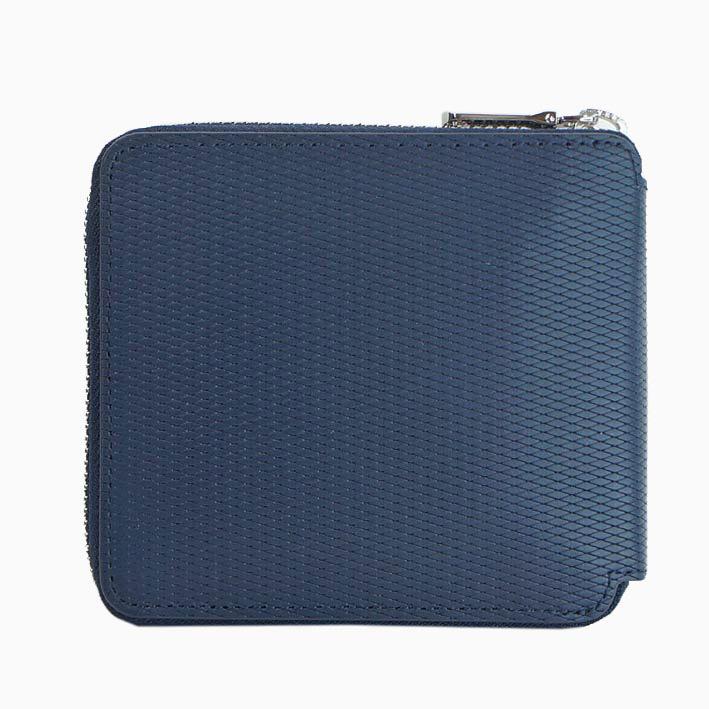 箱なし コムサメン COMME CA MEN 牛革 ラウンドファスナー 二つ折り財布 ロンバス ネイビー 紺 メンズ エンボスレザー 定価12,100円 薄型 スリム スマート | COMME CA MEN | 05