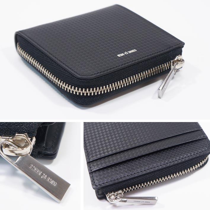 箱なし コムサメン COMME CA MEN 牛革 L字ファスナー 二つ折り財布 ブロック ブラック 黒 メンズ レザー ブロックチェック 薄型 スリム スマート 定価13,200円 | COMME CA MEN | 06