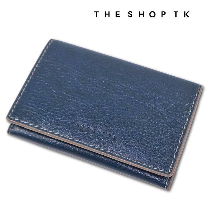 展示品 タケオキクチ THE SHOP TK 牛革 名刺入れ ヴィーノ メンズ ネイビー 紺 本革 レザー イタリアンレザー カードケース | THE SHOP TK