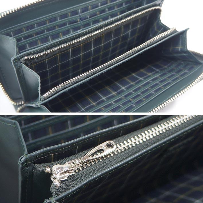 箱なし タケオキクチ TAKEO KIKUCHI 牛革 ラウンドファスナー 長財布 ソリフル グリーン 緑 メンズ 参考定価25,300円 レザー | TAKEO KIKUCHI | 02