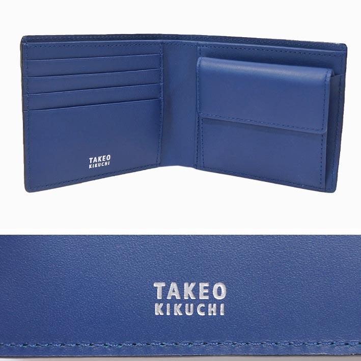 展示品 タケオキクチ TAKEO KIKUCHI 牛革 二つ折り財布 スクイーズ ブラック 黒 メンズ レザー 定価17,600円 | TAKEO KIKUCHI | 01