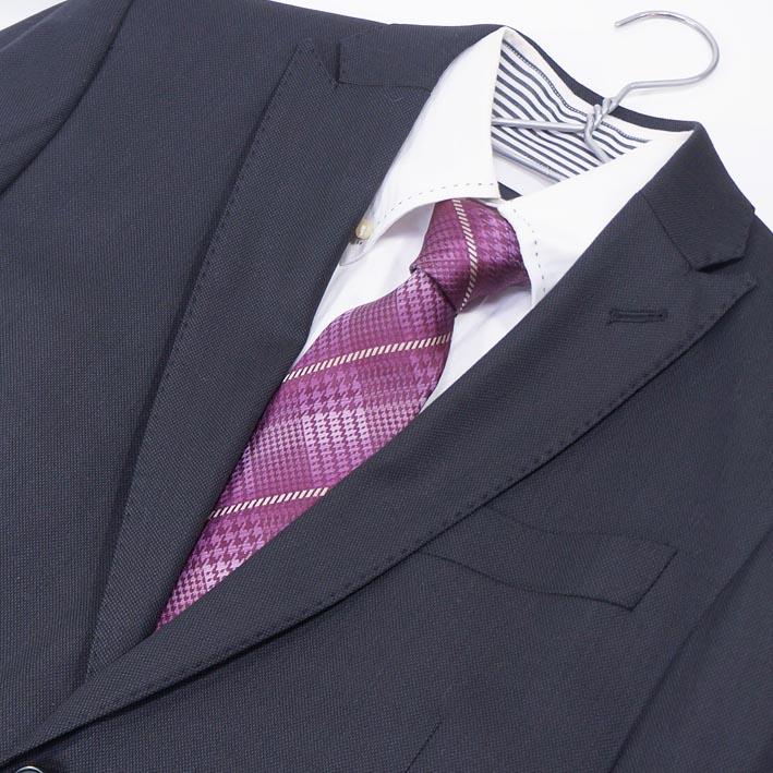 レノマパリス renoma PARIS シルク 千鳥格子＆ストライプ柄 ネクタイ パープル系 紫 メンズ 日本製 リクルートスーツ プレゼント ギフト 無料ラッピング可能 | renoma PARIS | 04
