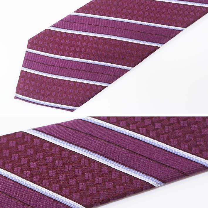 エポカウォモ EPOCA UOMO シルク レジメンタル ネクタイ バーガンディ系 メンズ 日本製 リクルートスタイル 絹 プレゼント ギフト 無料ラッピング可能 | EPOCA UOMO | 02