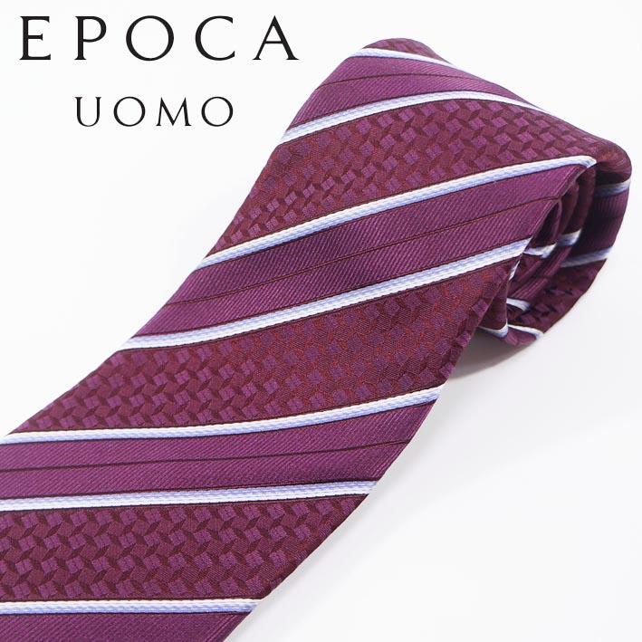 エポカウォモ EPOCA UOMO シルク レジメンタル ネクタイ バーガンディ系 メンズ 日本製 リクルートスタイル 絹 プレゼント ギフト 無料ラッピング可能 | EPOCA UOMO | 03
