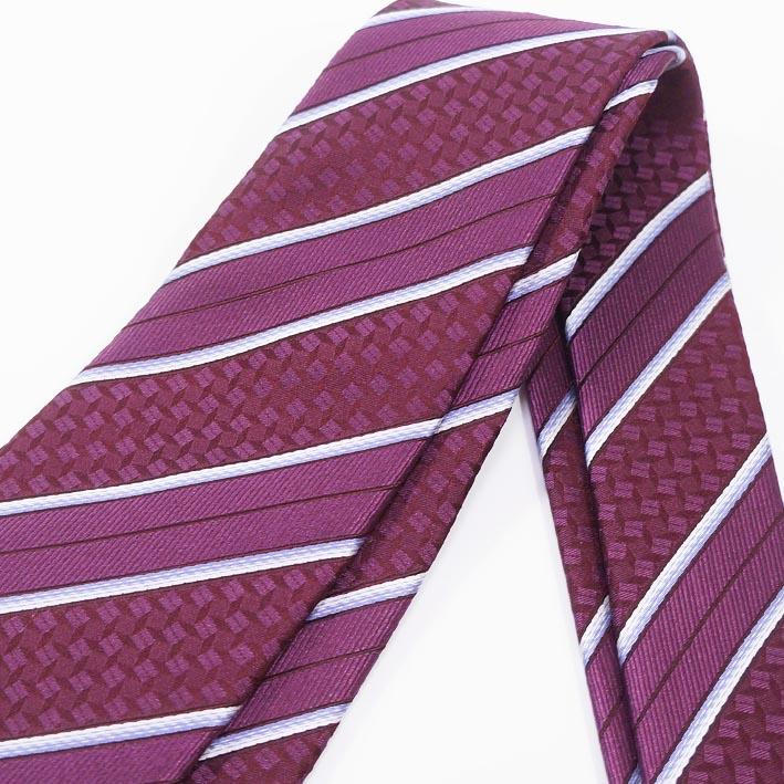 エポカウォモ EPOCA UOMO シルク レジメンタル ネクタイ バーガンディ系 メンズ 日本製 リクルートスタイル 絹 プレゼント ギフト 無料ラッピング可能 | EPOCA UOMO | 05