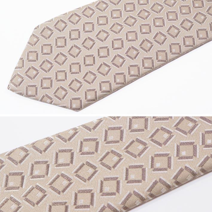 エポカウォモ EPOCA UOMO シルク 幾何学模様 ネクタイ シャンパンゴールド系 メンズ 日本製 結婚式 パーティー 絹 プレゼント ギフト 無料ラッピング可能 | EPOCA UOMO | 02