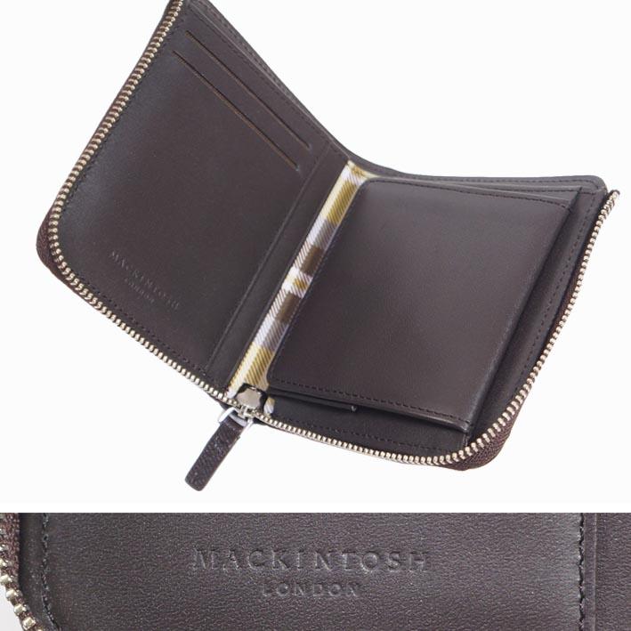 展示品 マッキントッシュロンドン PEEK ピーク 牛革 二つ折り財布 MACKINTOSH LONDON メンズ ブラウン L字ファスナー レザー 箱なし | MACKINTOSH LONDON | 01