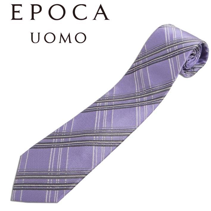 エポカウォモ EPOCA UOMO シルク チェック柄 ネクタイ パープル系 紫 メンズ 日本製 プレゼント ギフト エポカ・ウォモ フォーマル 格子柄 無料ラッピング可能 | EPOCA UOMO