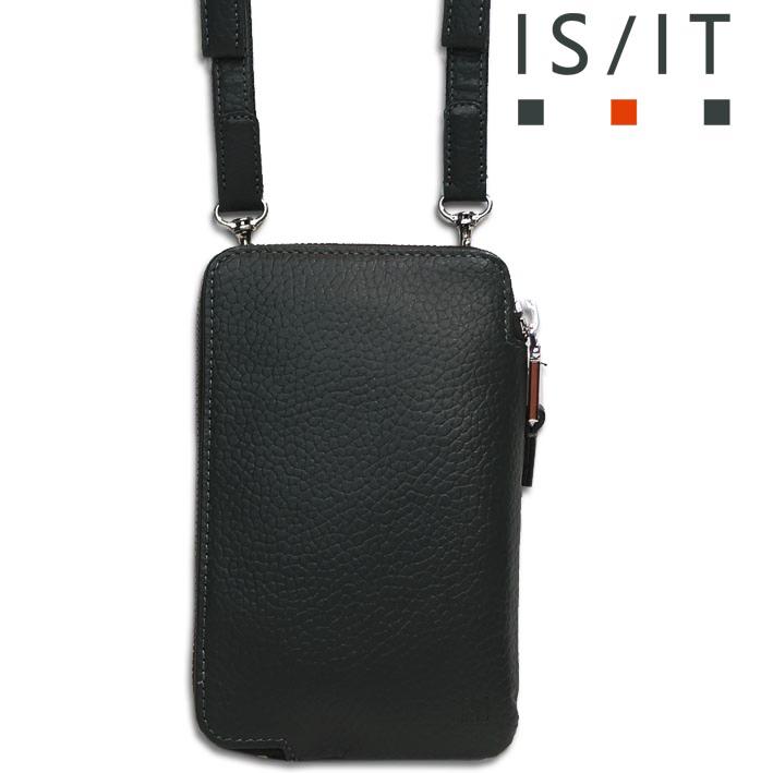 イズイット スマホショルダーバッグ ノボ 972111 IS/IT ブラック 黒 メンズ レディース レザー ISIT ミニショルダーバッグ 財布機能 コンパクト キャッシュレス | IS/IT | 05
