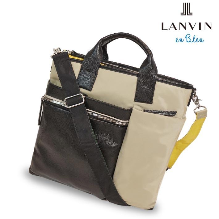ランバンオンブルー ショルダーバッグ A4 サント２ 545102 メンズ ベージュ LANVIN en Bleu ヘルメットバッグ 軽量 旅行 ２WAY トートバッグ 定価29,700円 | LANVIN en Bleu