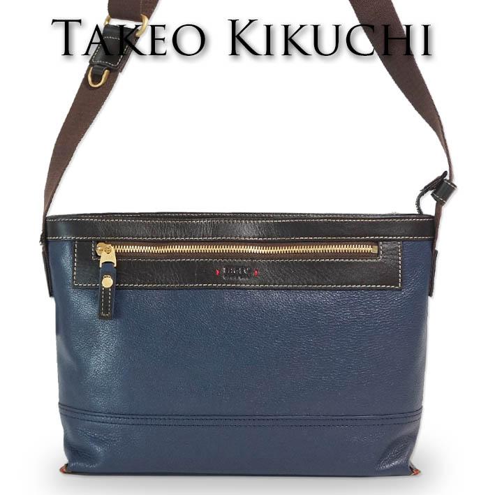タケオキクチ レザー ショルダーバッグ マンチェスター B5 705162 TAKEO KIKUCHI ネイビー 紺 メンズ 定価29,700円 撥水 牛革 プレゼント ギフト 新品 未使用 | TAKEO KIKUCHI | 04