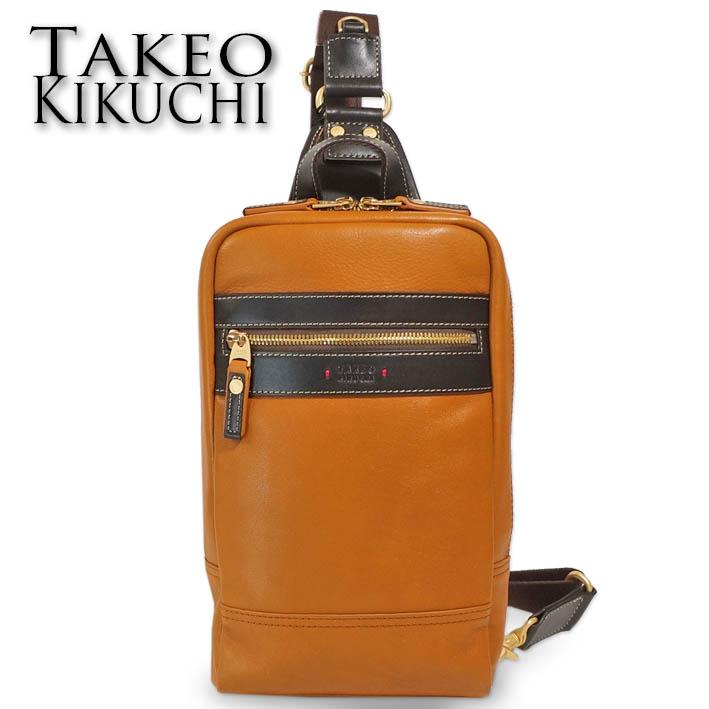 タケオキクチ レザー ボディバッグ ワンショルダーバッグ マンチェスター 705961 TAKEO KIKUCHI キャメル メンズ 定価25,850円 撥水 牛革 プレゼント ギフト | TAKEO KIKUCHI | 04