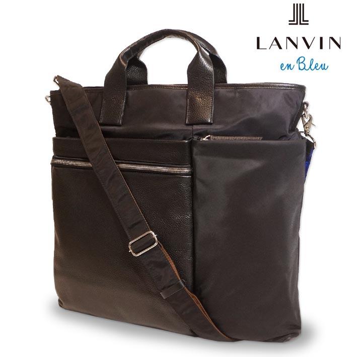 ランバンオンブルー ショルダーバッグ B4 サント２ 545103 メンズ ブラック 黒 LANVIN en Bleu ヘルメットバッグ 軽量 旅行 ２WAY トートバッグ 定価35,200円 | LANVIN en Bleu