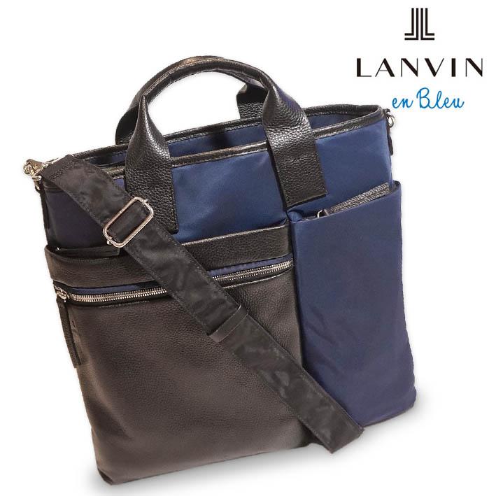 ランバンオンブルー ショルダーバッグ A4 サント２ 545102 メンズ ネイビー 紺 LANVIN en Bleu ヘルメットバッグ 軽量 旅行 ２WAY トートバッグ 定価29,700円 | LANVIN en Bleu