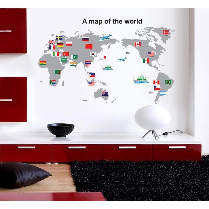 柔らかい ウォールステッカー 世界地図 国旗 フラグ Map 地図 子供 知育 旅行 カラフル リメイクシート シール 壁紙 おしゃれ 賃貸 Diy 剥がせる 人気 模様替え カフェ Cisama Sc Gov Br