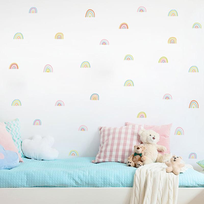 ストアー ウォールステッカー 虹 レインボー Rainbow 子供 かわいい 赤ちゃん カラフル リメイクシート シール 壁紙 おしゃれ 賃貸 Diy 剥がせる 人気 模様替え カフェ Meia Co Uk