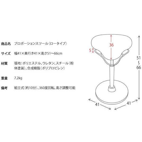 プロポーションスツール（ロータイプ）／ライトグレー　※姿勢矯正傾斜スツール　CH-800L-LGY｜sshana｜18