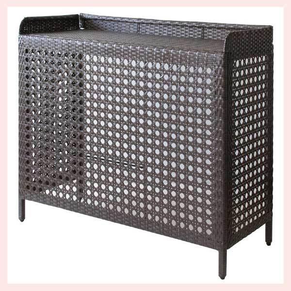 Esterno（エステルノ）ラタン調室外機カバー／ダークブラウン CV-950