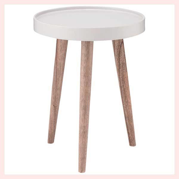 ラウンドトレーテーブル（小） サイドテーブル ミニテーブル 約幅73cm L ブラウン 木目天板 円形