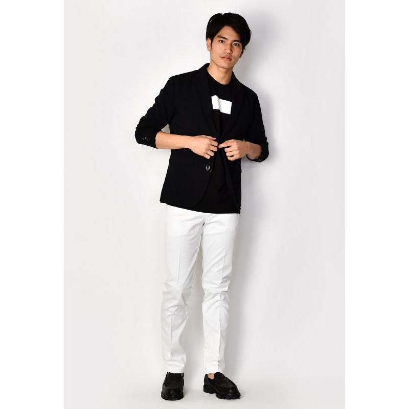 サマージャケット メンズ 春夏秋 テーラードジャケット 細め タイト カジュアル アウター ストレッチ 青 黒 サックスブルー グレー ブラック M L XL LL 2L | EVOLUTION | 11