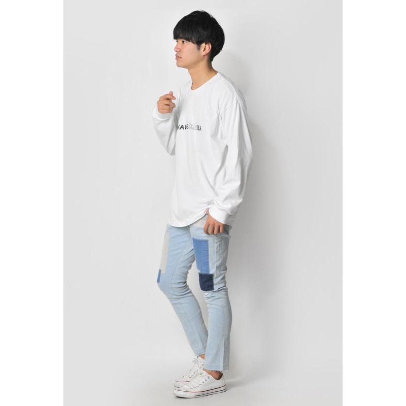 出群 ビッグTシャツ ロンT メンズ プリント ホワイト 韓国ファッション 春秋冬 ビッグシルエット サーフ XL ベージュ L ブラック 白 黒 M  長袖tシャツ ストリート トップス