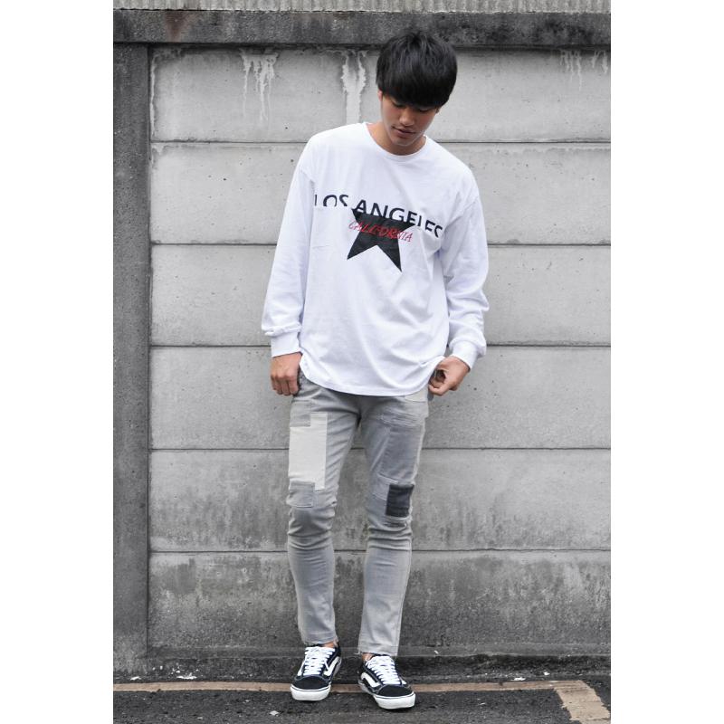 ビッグシルエット ビッグTシャツ ロンT メンズ 長袖 プリント 春秋冬 ストリート 韓国ファッション サーフ ロゴ ホワイト ベージュ ブラック 白 黒 M L XL LL 2L | EVOLUTION | 14