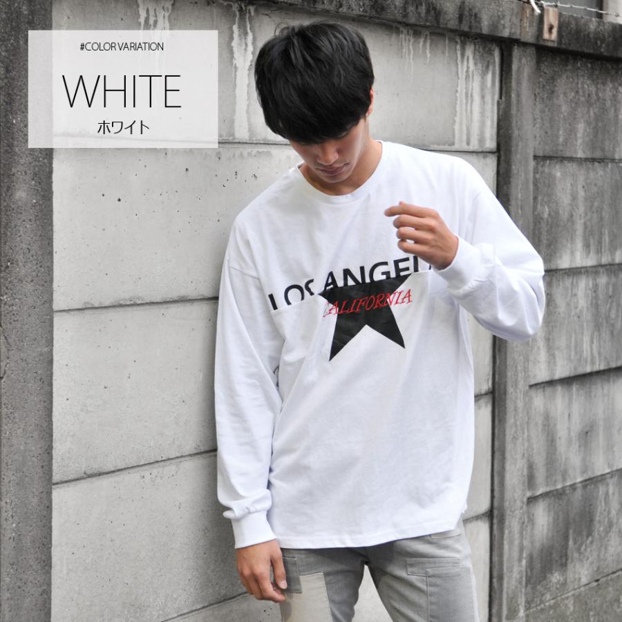 ビッグシルエット ビッグTシャツ ロンT メンズ 長袖 プリント 春秋冬 ストリート 韓国ファッション サーフ ロゴ ホワイト ベージュ ブラック 白 黒 M L XL LL 2L | EVOLUTION | 04