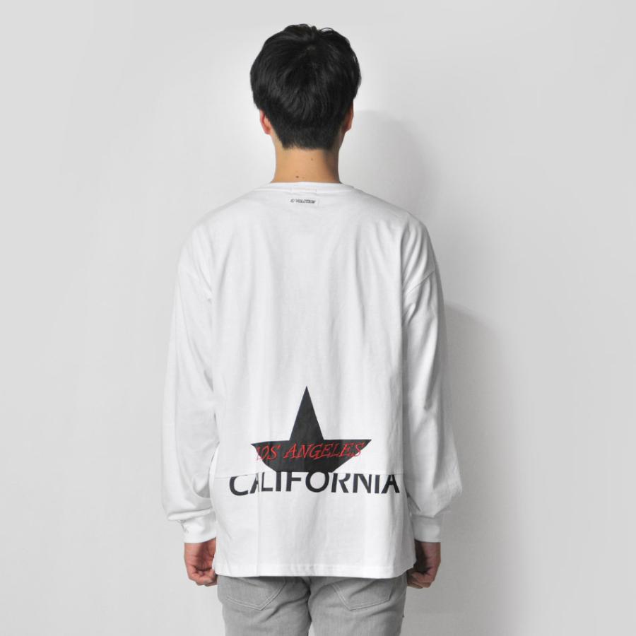 ビッグシルエット ビッグTシャツ ロンT メンズ 長袖 プリント 春秋冬 ストリート 韓国ファッション サーフ ロゴ ホワイト ベージュ ブラック 白 黒 M L XL LL 2L | EVOLUTION | 07