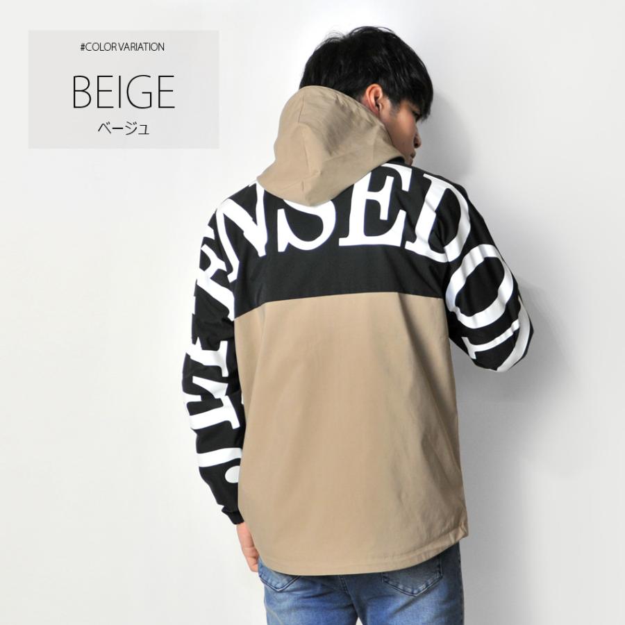 マウンテンパーカー メンズ ストリート  韓国 モード アウトドア 春秋冬 プリント ホワイト ベージュ 白 M L エボリューション evolution | EVOLUTION | 07