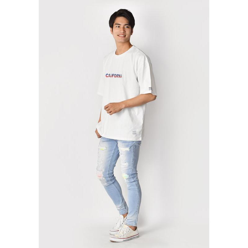 ビッグシルエット Tシャツ メンズ 半袖 大きいサイズ 春夏秋 韓国 ストリート サーフ BITTER ビター サガラ刺繍 ロゴ ホワイト ベージュ ブラック 白 黒 M L XL | EVOLUTION | 06