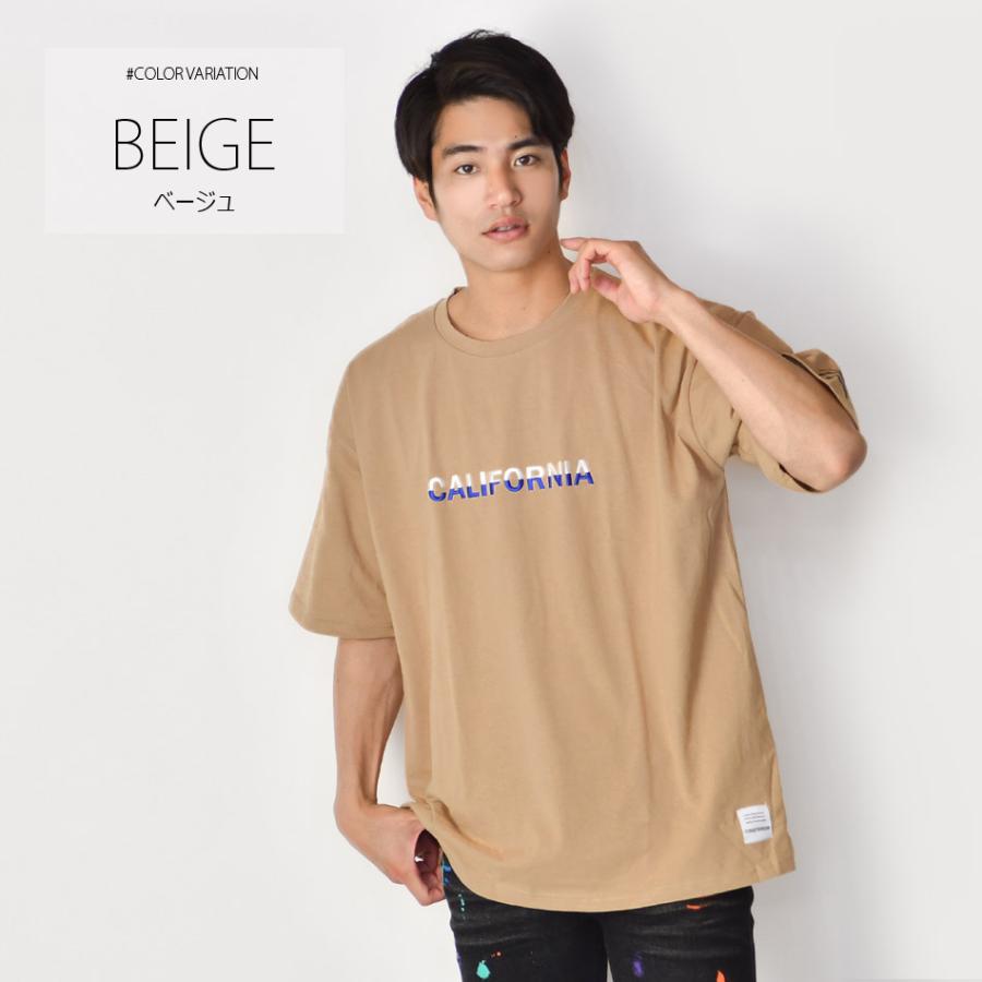ビッグシルエット Tシャツ メンズ 半袖 大きいサイズ 春夏秋 韓国 ストリート サーフ BITTER ビター サガラ刺繍 ロゴ ホワイト ベージュ ブラック 白 黒 M L XL | EVOLUTION | 07
