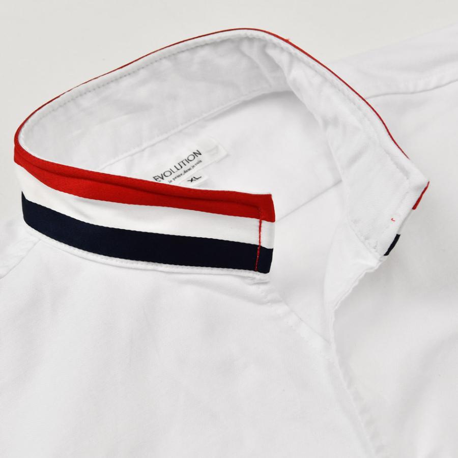 イタリアンカラーシャツ メンズ 長袖 トリコロール 春夏秋冬 綺麗め 細め タイト BITTER ビター サーフ お兄 オラオラ ロゴ 白 黒 ホワイト ブラック M L XL | EVOLUTION | 09