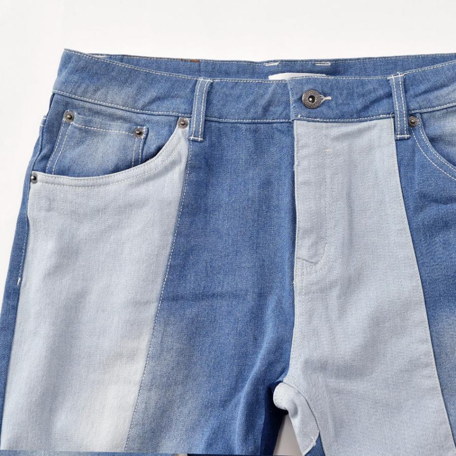 ジーンズ メンズ デニム スキニー クロップド ストレッチ パッチワーク ビター サーフ アメカジ 青 黒 紺 ネイビー ブルー ブラック インチ S M L XL LL 2L | EVOLUTION | 12