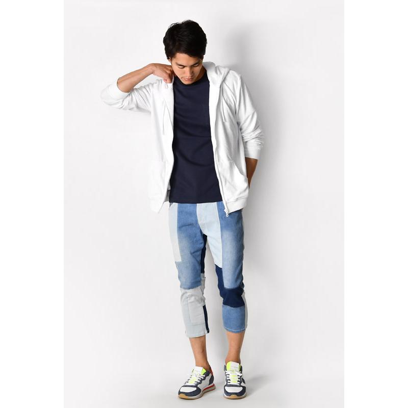 ジーンズ メンズ デニム スキニー クロップド ストレッチ パッチワーク ビター サーフ アメカジ 青 黒 紺 ネイビー ブルー ブラック インチ S M L XL LL 2L | EVOLUTION | 06