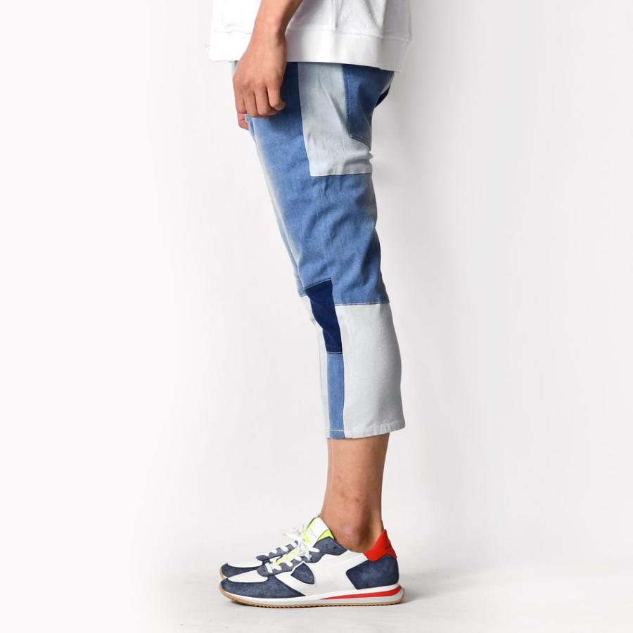 ジーンズ メンズ デニム スキニー クロップド ストレッチ パッチワーク ビター サーフ アメカジ 青 黒 紺 ネイビー ブルー ブラック インチ S M L XL LL 2L | EVOLUTION | 10