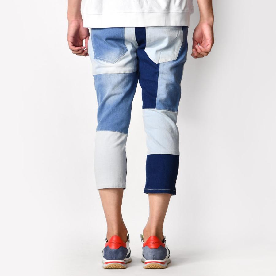 ジーンズ メンズ デニム スキニー クロップド ストレッチ パッチワーク ビター サーフ アメカジ 青 黒 紺 ネイビー ブルー ブラック インチ S M L XL LL 2L | EVOLUTION | 11