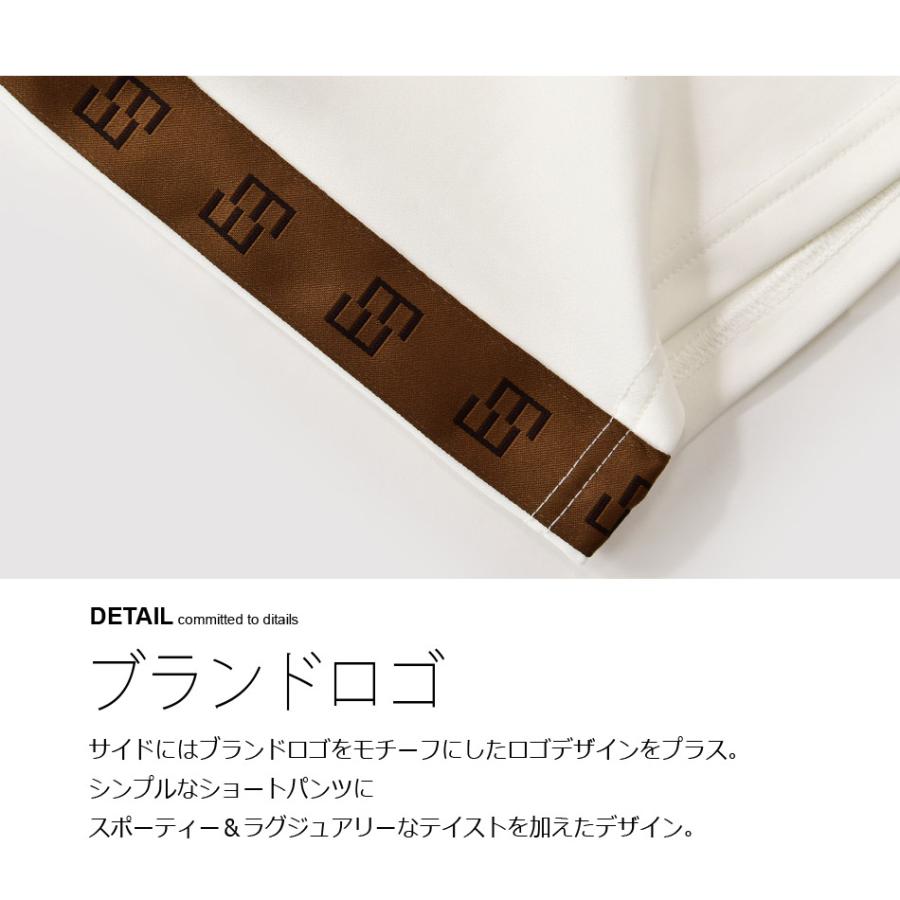 ハーフパンツ メンズ ショートパンツ 膝丈 膝上丈 サイドライン ビター系 オラオラ系 サーフ系 刺繍 白 黒 ホワイト ブラック M L XL | EVOLUTION | 04