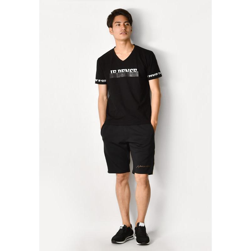 ハーフパンツ メンズ ショートパンツ 膝丈 膝上丈 サイドライン ビター系 オラオラ系 サーフ系 刺繍 白 黒 ホワイト ブラック M L XL | EVOLUTION | 08