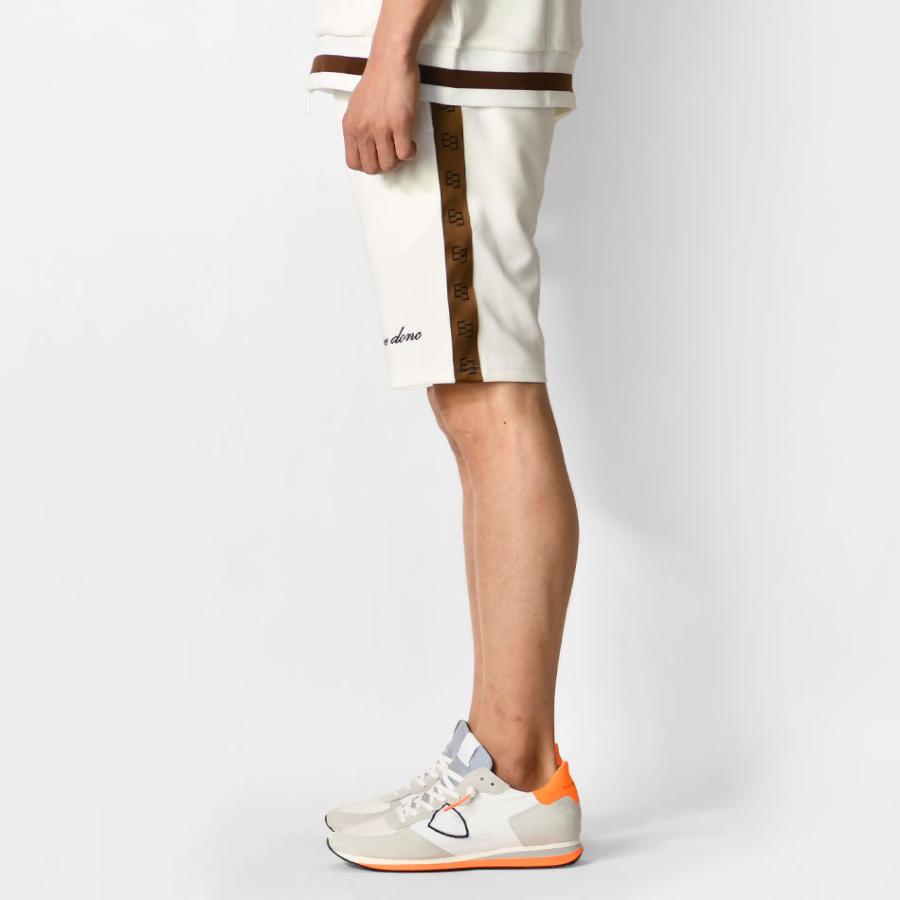 ハーフパンツ メンズ ショートパンツ 膝丈 膝上丈 サイドライン ビター系 オラオラ系 サーフ系 刺繍 白 黒 ホワイト ブラック M L XL | EVOLUTION | 10