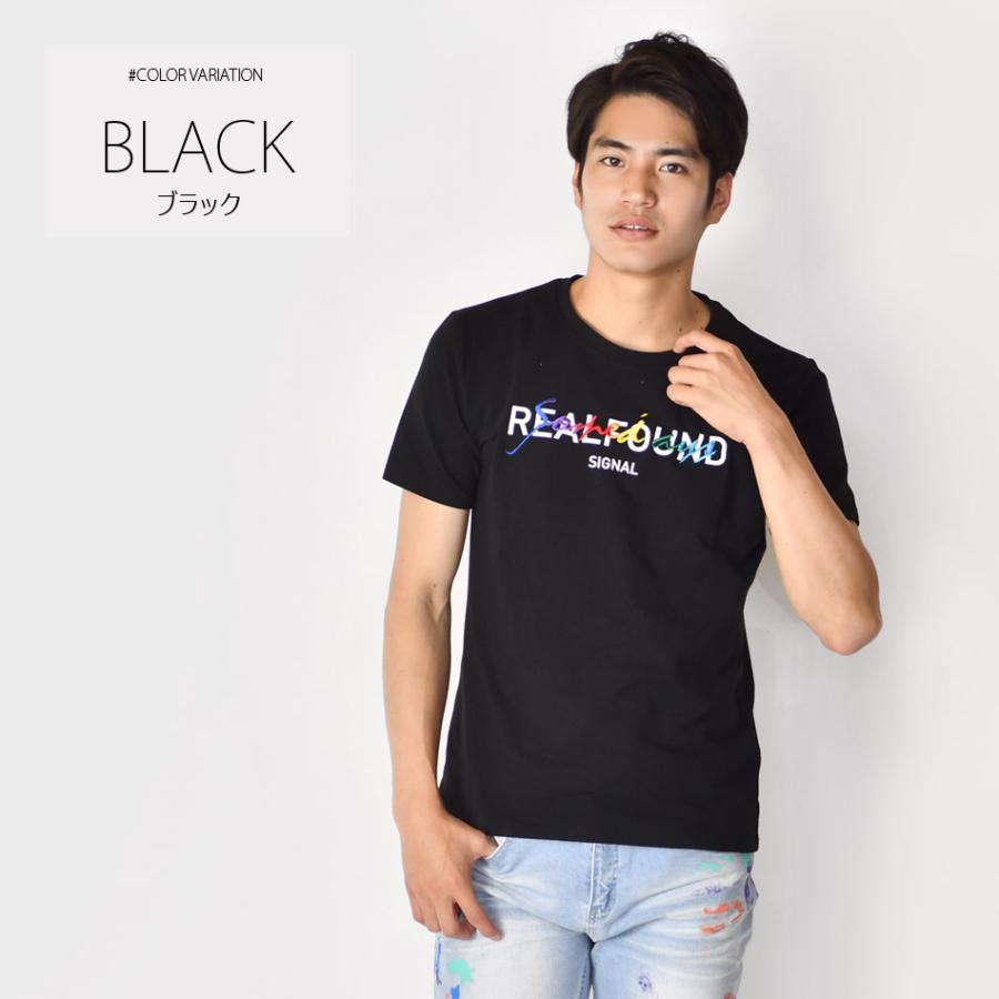 Tシャツ メンズ 半袖Tシャツ 半袖 カットソー クルーネック 刺繍 ロゴ モード系 サーフ系 ビター系 タイト 細め ホワイト ブラック 白 黒 M L XL LL 2L | EVOLUTION | 06