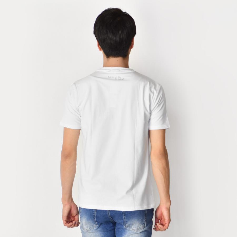 Tシャツ メンズ 半袖Tシャツ 半袖 カットソー クルーネック 丸首 刺繍 プリント ロゴ 唇プリント サーフ系 モード系 ビター系 ホワイト ブラック 白 黒 M L XL | EVOLUTION | 09